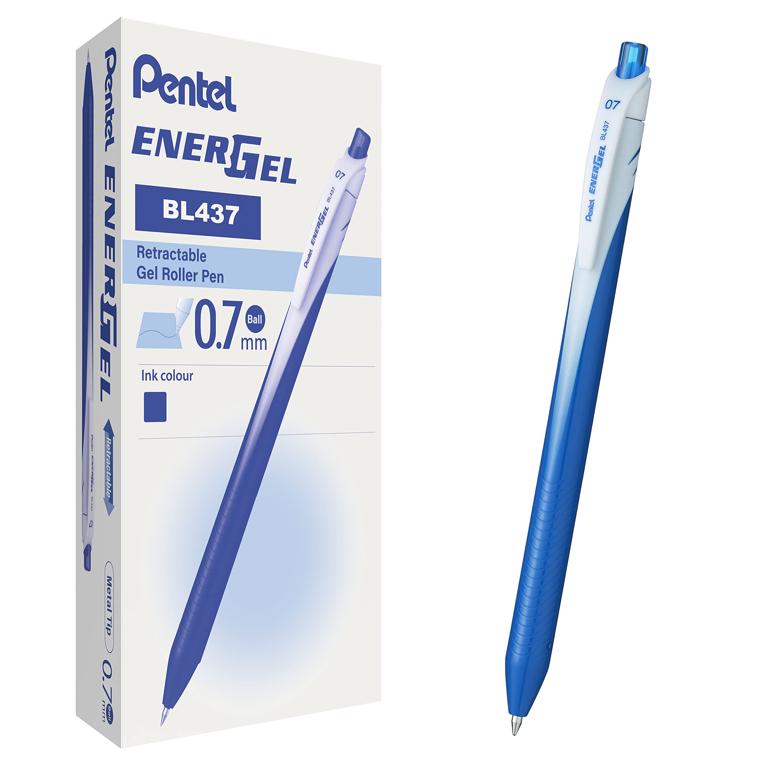 Pentel BL437 Energel Slim roller shutter 0.7 mm blue
