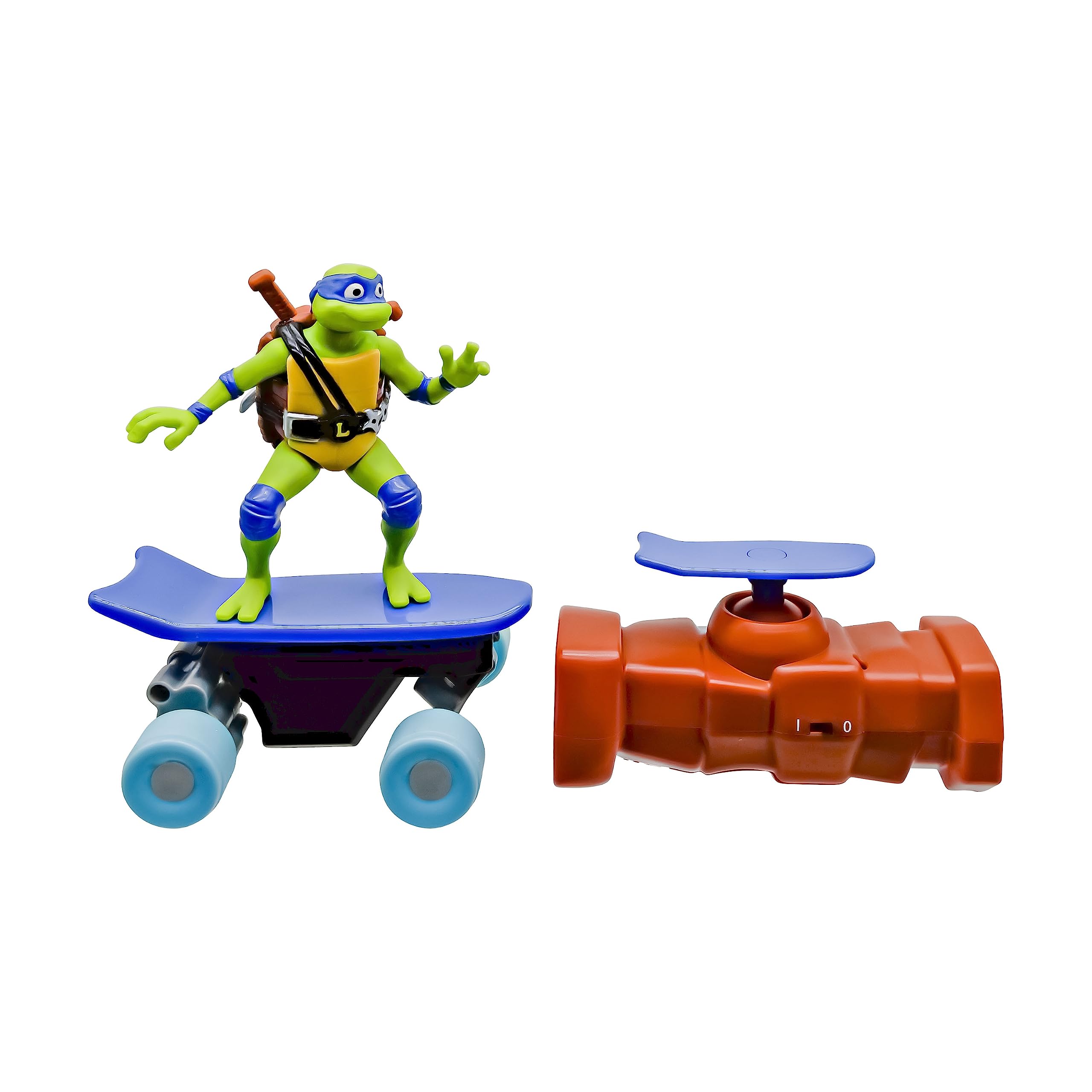 Teenage Mutant Ninja Turtles Toy, Leonardo Half Pipe RC Skate Vehicle, 2.4 GHz Skateboard controller, Mutant Mayhem TMNT Remote Control Toy for Kids, Ages 3+