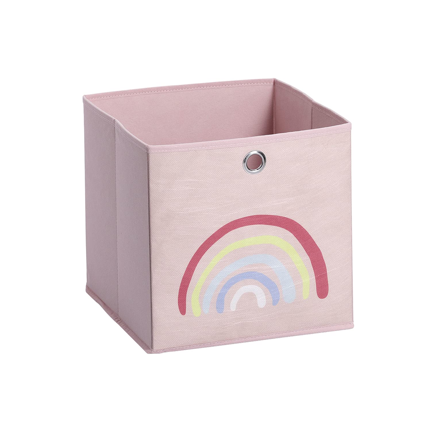 Zeller Rosy Rainbow 14427 Storage Box Fleece Approx. 28 x 28 x 28 cm Pink