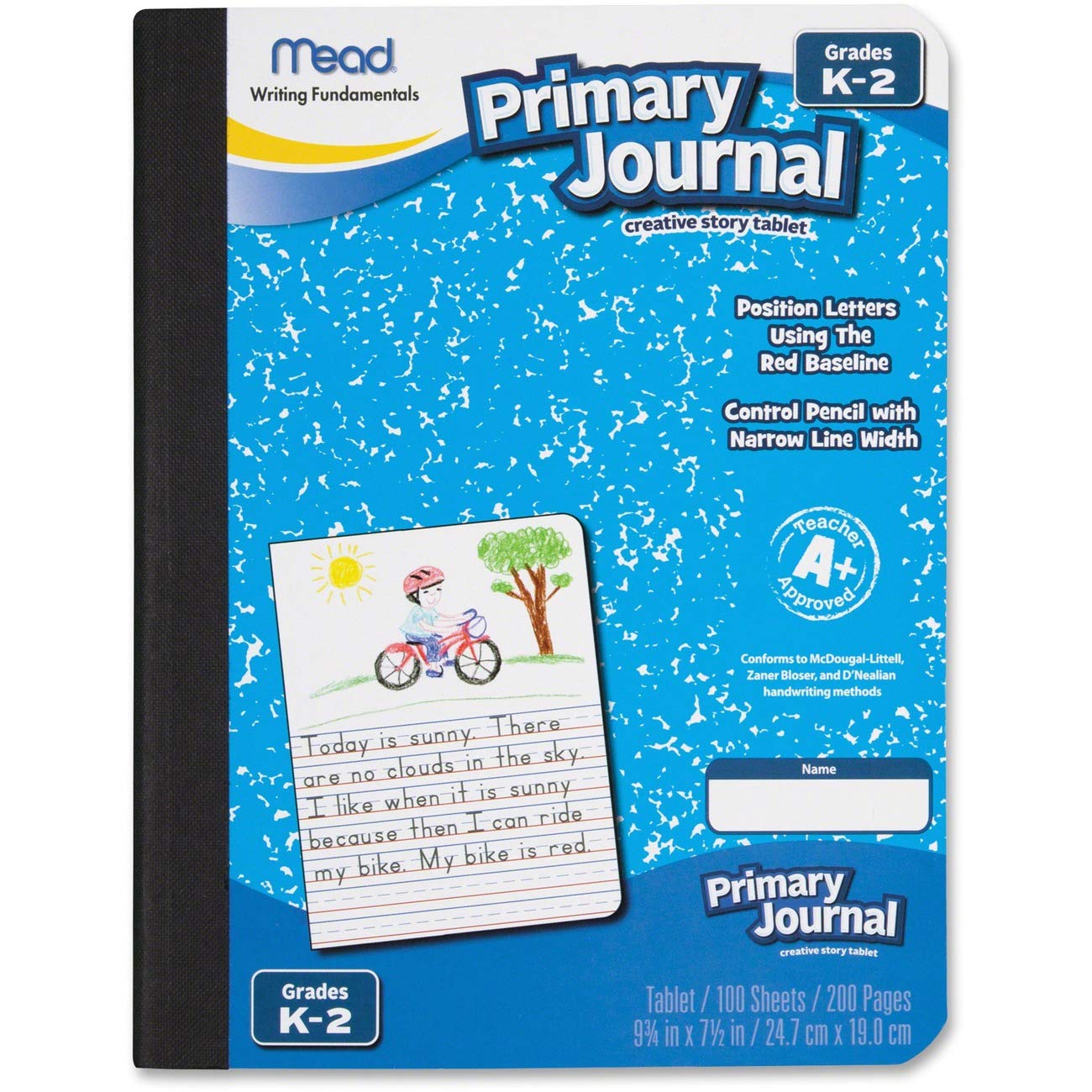 Mead - Products Mead Primary Journal, Narrow Ruled, 9-3/4"x7-1/2", WE Paper/BK Cvr