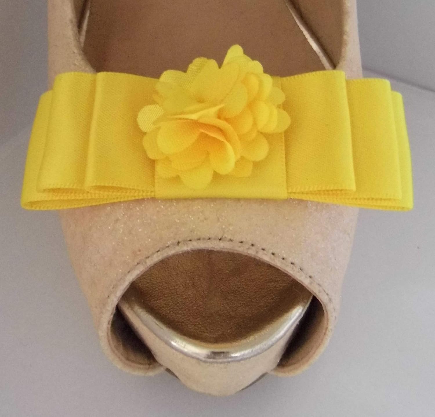 yellow bow shoes