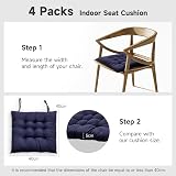 DKIEI Seat Pads for Dining Chairs 4 Pack 40x40cm Blue with Non-Slip Straps view 5