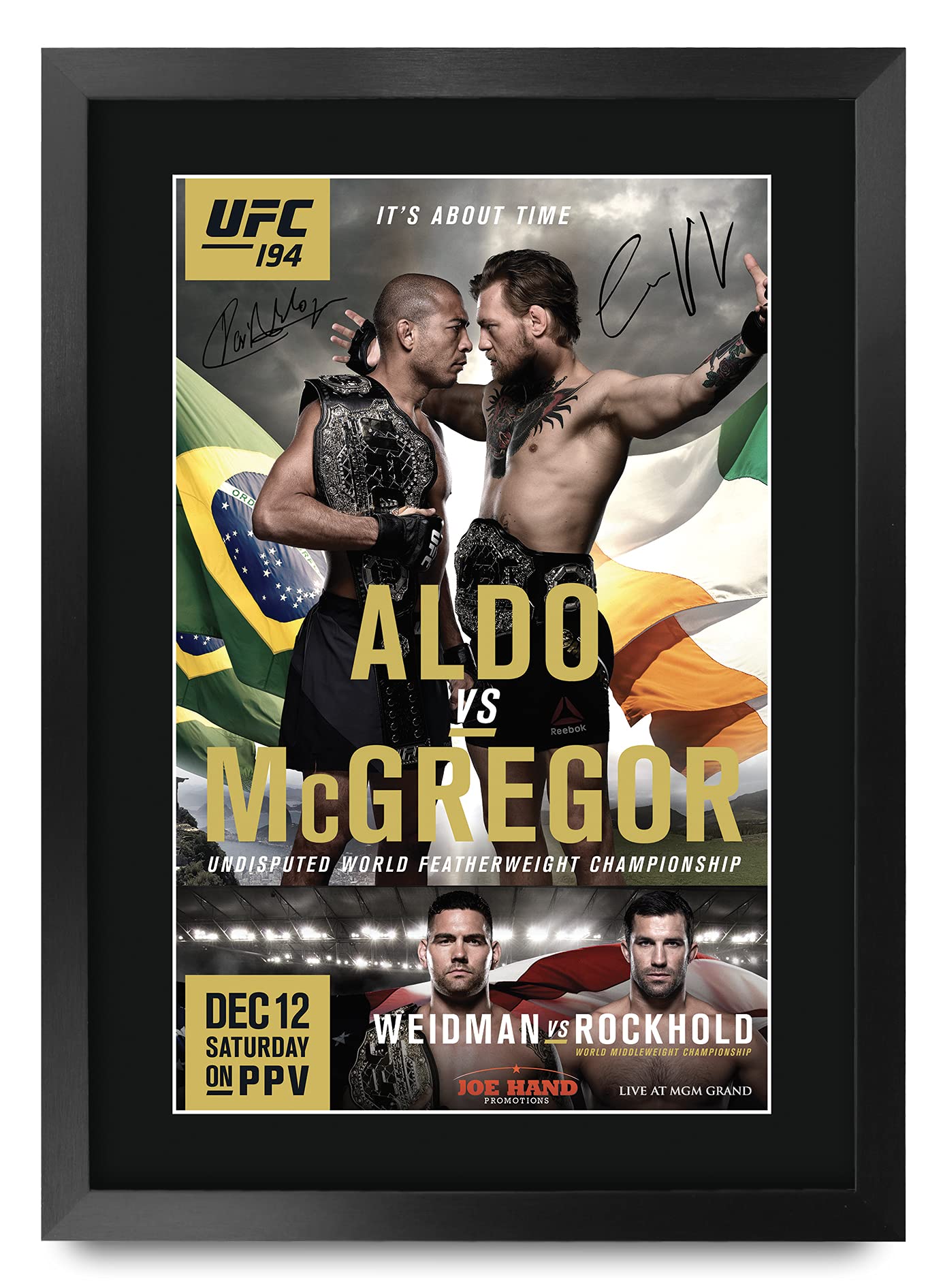 HWC Trading FR A3 Ultimate Fighting Champion 194 Gifts Printed Signed Autograph Picture for UFC Memorabilia Fans - A3 Framed