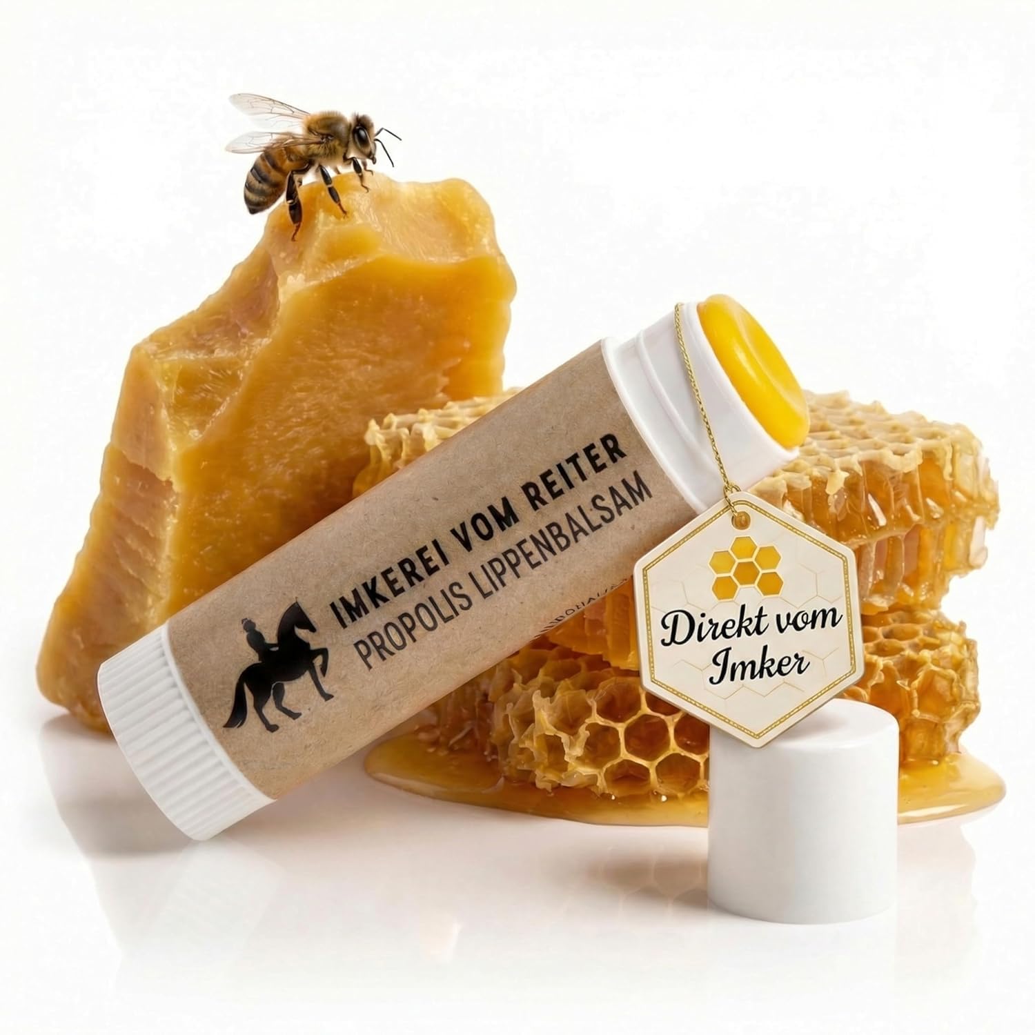 Vom Reiter Propolis Lip Balm for dry lips. Natural lip care made with beeswax, honey and propolis. 6g