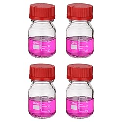 PATIKIL 4 Pack Reagent Media Storage Bottles, 100ml