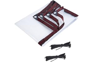 AULOCK 9.8 × 6.7 Ft Thicken Waterproof Clear Tarp, 5 mil Anti-Tear Windproof Garden Transparent Poly Tarpaulin, Plant Cover Insulation Shed Cloth with Grommets Rope for Greenhouse Henhouse Porch Camping