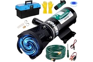 Kohree RV Macerator Pump 12V, 12GPM Quick-Release Self-Priming Macerator Pump for RV, RV Waste Pump Kit with Hose Fittings, RV Black Water Hose, Storage Box, RV Accessories for Camper