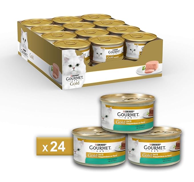 Purina Gourmet Gold Umido Gatto Patè Con Coniglio 24 Lattine Da 85 G Ciascuna Confezione Da 24 X 85 G