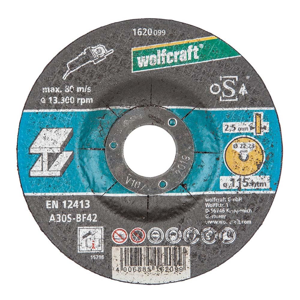 wolfcraft Cutting Disc for Metal, depressed centre I 1620099