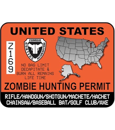 Patch Airsoft Chasse International Zombie Permit Jaune PVC Large