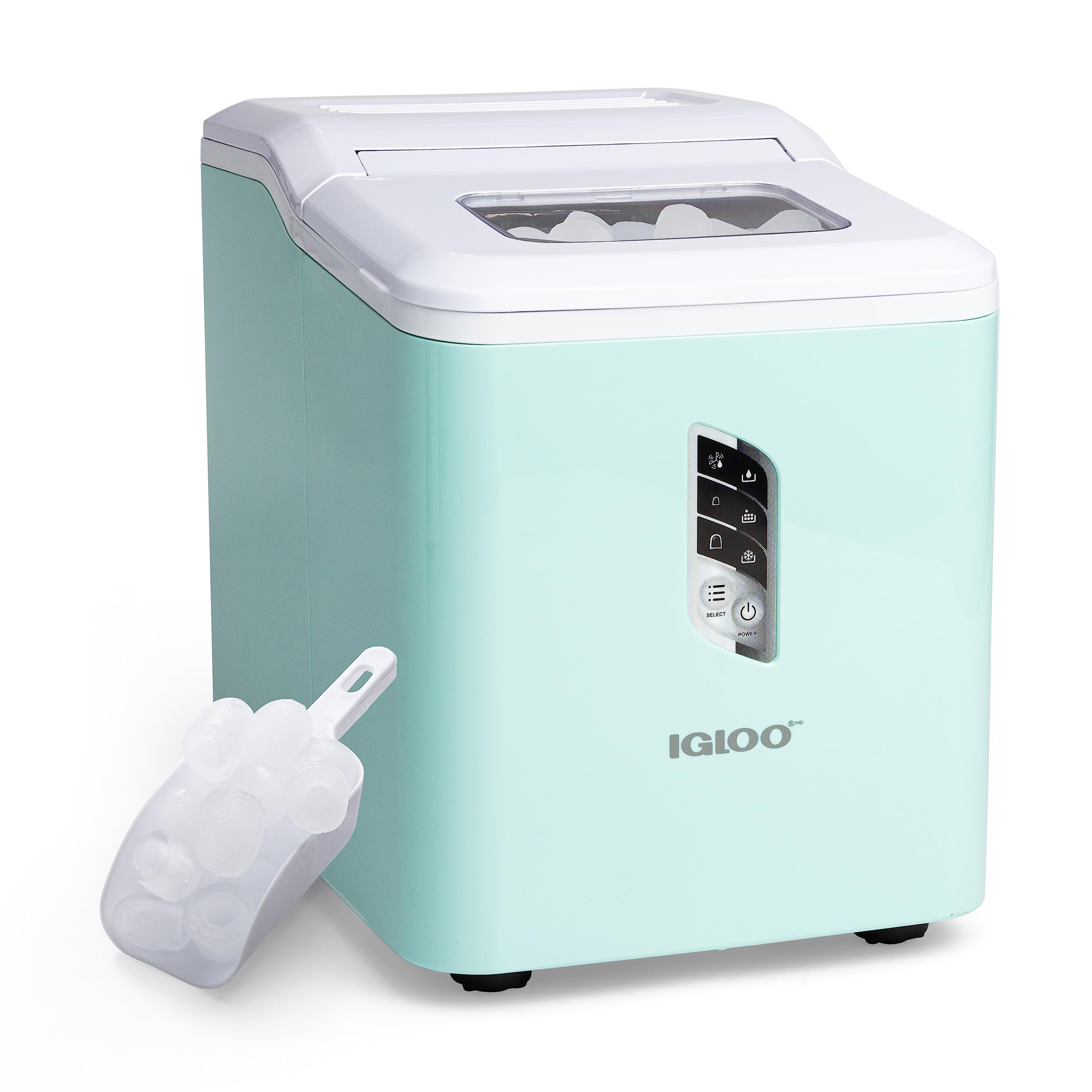Photo 1 of *** PARTS ONLY *** Igloo Automatic Ice Maker, Self-Cleaning, Countertop Size, 26 lbs in 24 Hours, 9 Large or Small Ice Cubes in 7 Minutes, LED Control Panel, Scoop Included, Great for Water Bottles, Mixed Drinks, Aqua