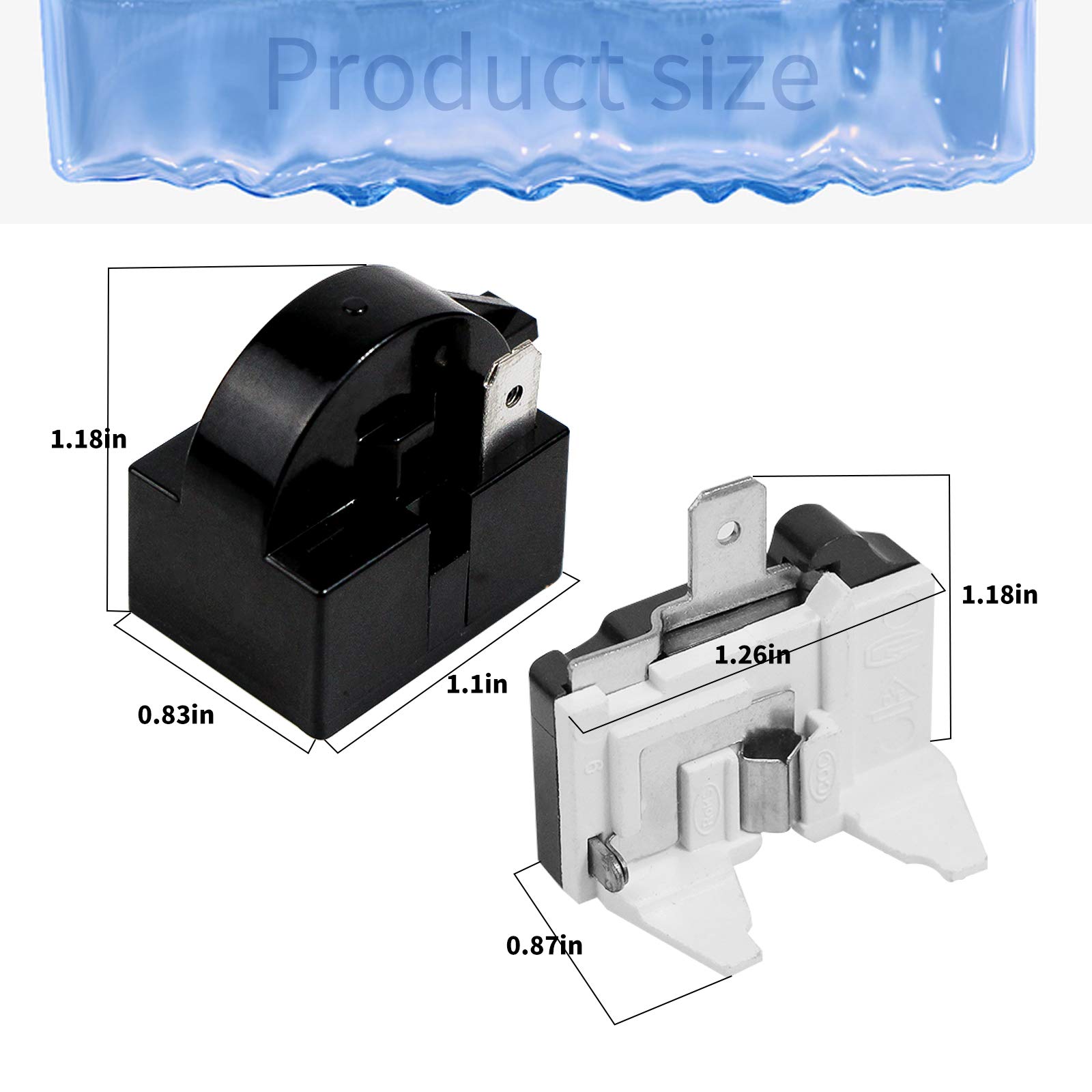 Wehhbtye 4 PCS 1 Pin Refrigerator Starter Relay QP2-4.7/4r7 and 6750C-0005P Overload Protector - Compatible With LG Compressor and Freezers