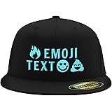 Custom Embroidered Flexfit 6210 Structured Flat Bill Fitted Hat | Personalized Emoji's & Text Baseball Cap | Your Design Here