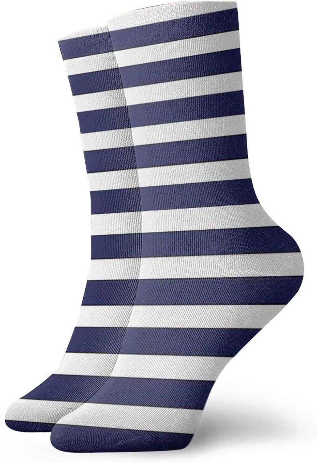 Christmas gift Navy Blue White Stripes Classic compression socks