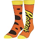 Odd Sox - Reese's Peanut Butter Cup Crew Socks - Split Design Candy Novelty Sock - Size Large for Men & Women - Fun Chocolate Cool Apparel - Comfy Cotton Blend - Gift for Foodies Birthdays Holidays