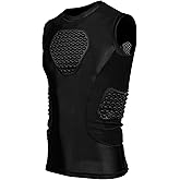 VLCMRC Compression Rib & Chest Protector for Heart, Chest, Sides and Back Protection- Padded Shirt Rib Heart Sternum Guard for Paintball, Baseball, Softball, Football, Lacrosse and Goalies Catchers