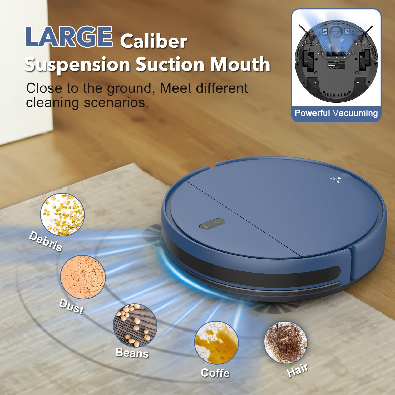 UMMUND Robot Vacuum and Mop Combo, 2 in 1 Robotic Vacuum Cleaner, with WiFi/App/Voice, Schedule Settings, Self-Charging, Ideal for Hard Floor, Pet Hair and Low Pile Carpet - Image 3