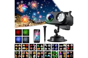 2026 New Year Projector Lights Outdoor Waterproof,15W Brighter HD Ocean Wave Effect 12 Slides 96 No Fade Pictures Light for G