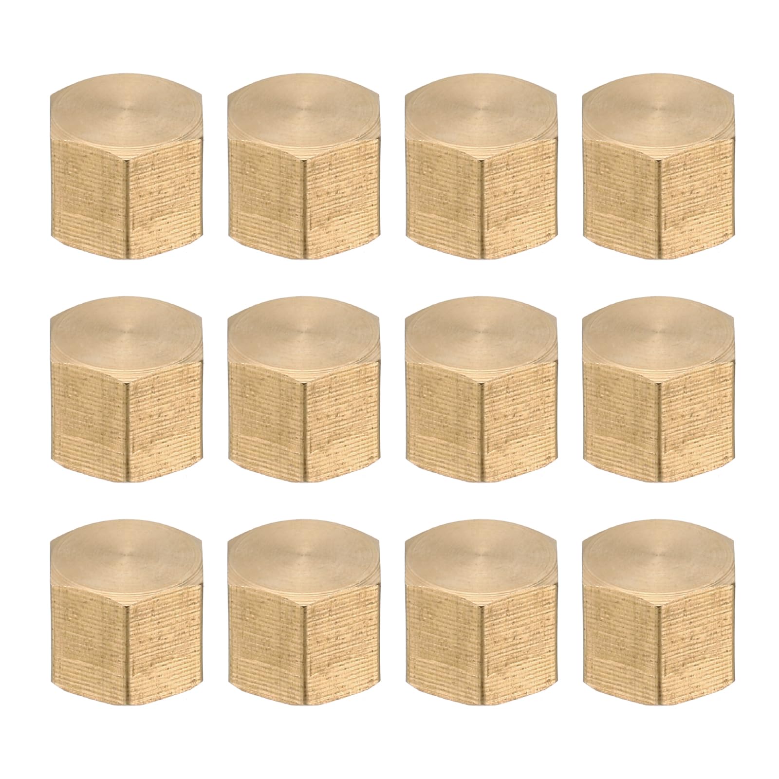 PATIKIL G1/8 Brass Pipe Plug, 12pcs Female Internal Thread Hex Garden Hose End Cap Socket Plugs Pipe Fitting for Oil Water Hydraulic Pipeline