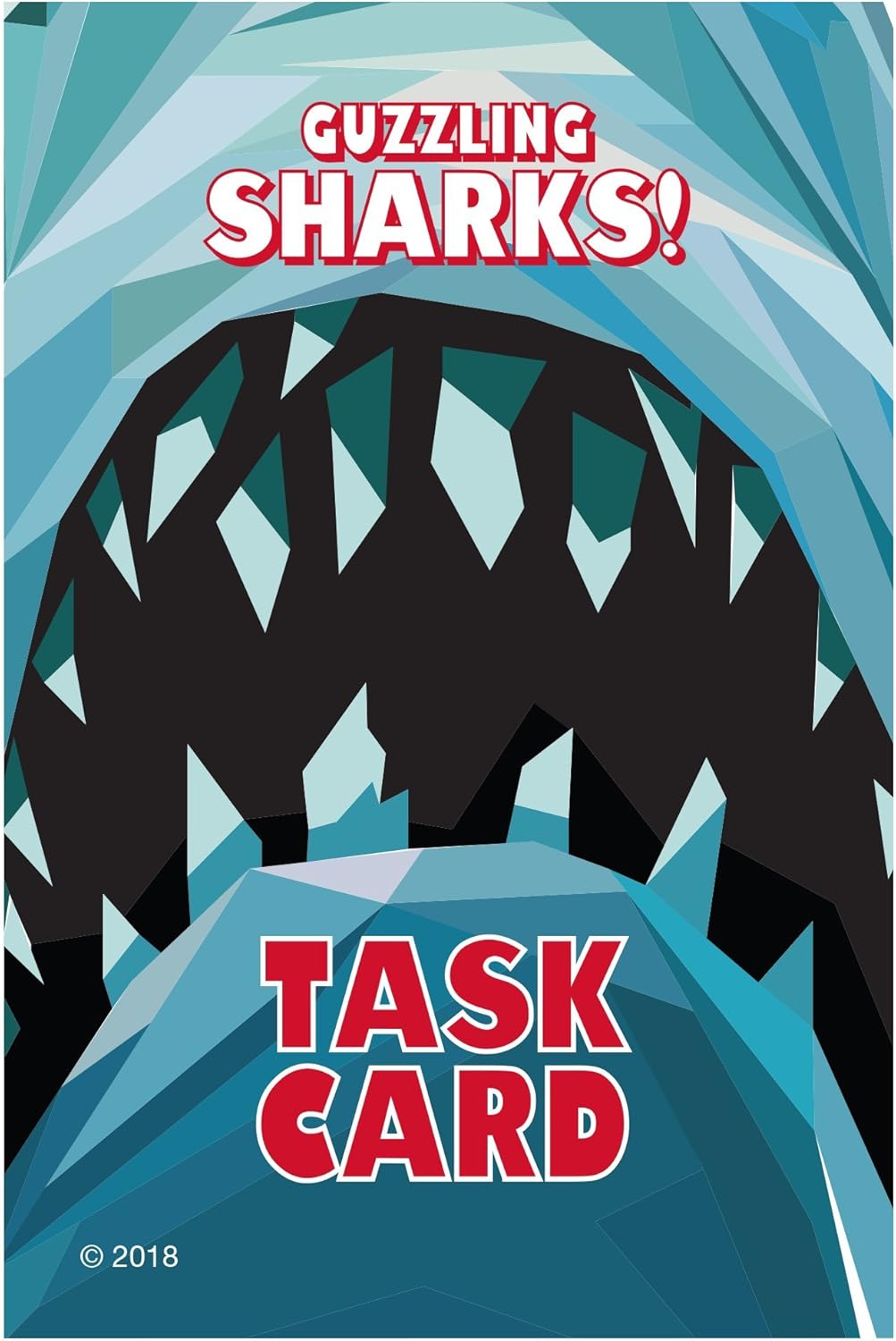 Guzzling Sharks Drinking Card Game, Blue and White, Red and Black, 5.7 cm (W) x 9 cm (L) x 2.5 cm (H) - Image 3