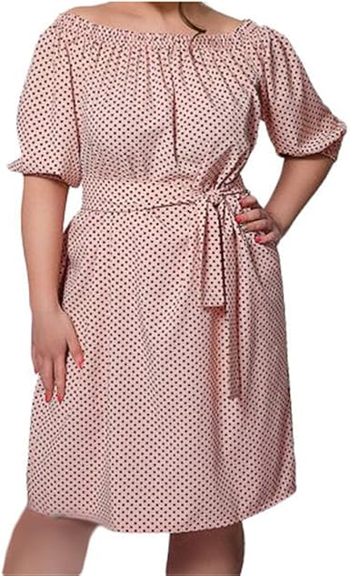 plus size pink polka dot dress