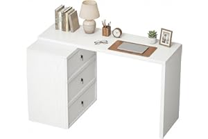 HOMCOM L Shaped Computer Desk with 3 Drawers, 47" Corner Desk with 1.2" Thick Tabletop, Office Table for Study Room, Bedroom,