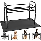 ADENGL Raised Dog Bowl Stand for XLarge & Large Dogs,Table Steel Frame Elevated Dog Bowls Stand with Mat,Non-Slip No Spill,Adjusts to 4 Heights 8.7-13.4", Holds 6-8.7" Diameter Bowl(Bowl Not Included)