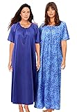 Only Necessities Plus Size 2-Pack Long Silky Gown