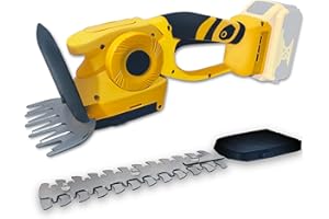 BYCZONE Cordless Hedge Trimmer Compatible with DEWALT 20V Battery, 2 in 1 Electric Handheld Bush Trimmer, Grass Trimmer, Grass Cutter, Shrub Trimmer and Weed Shear for Garden Yard Lawn (Tool ONLY)