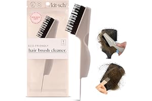 Kitsch Hair Brush Cleaner Tool | Double-Sided 2-in-1 Brush Cleaner for Hair Brushes & Combs | Eco-Friendly Cleaning Tool with Pick & Bristles, Perfect Gifts for Women | Hair Stylist Essentials