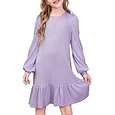 blibean Teen Girls Fall Dresses Kids Long Sleeve Boho Dress Size 6-15 Years