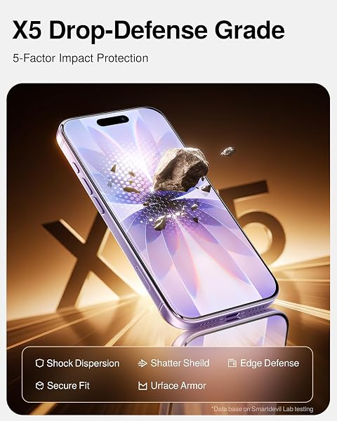 SMARTDEVIL 2 PACK TEMPERED GLASS FOR IPHONE 17 SCREEN PROTECTOR, MILITARY-GRADE SHATTERPROOF PROTECTION, 9H HARDNESS, FAST & EASY INSTALLATION, CASE FRIENDLY DESIGN