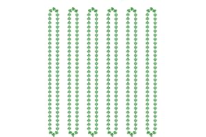 JANEMO Green Necklace,St Patrick′s Day Decorations, St Patricks Day Gifts for Kids,Adults,St Patricks Day Accessories (6PCS Shamrock Necklace)