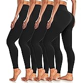 4 Pack Leggings for Women Butt Lift High Waisted Tummy Control No See-Through Yoga Pants Workout Running Leggings