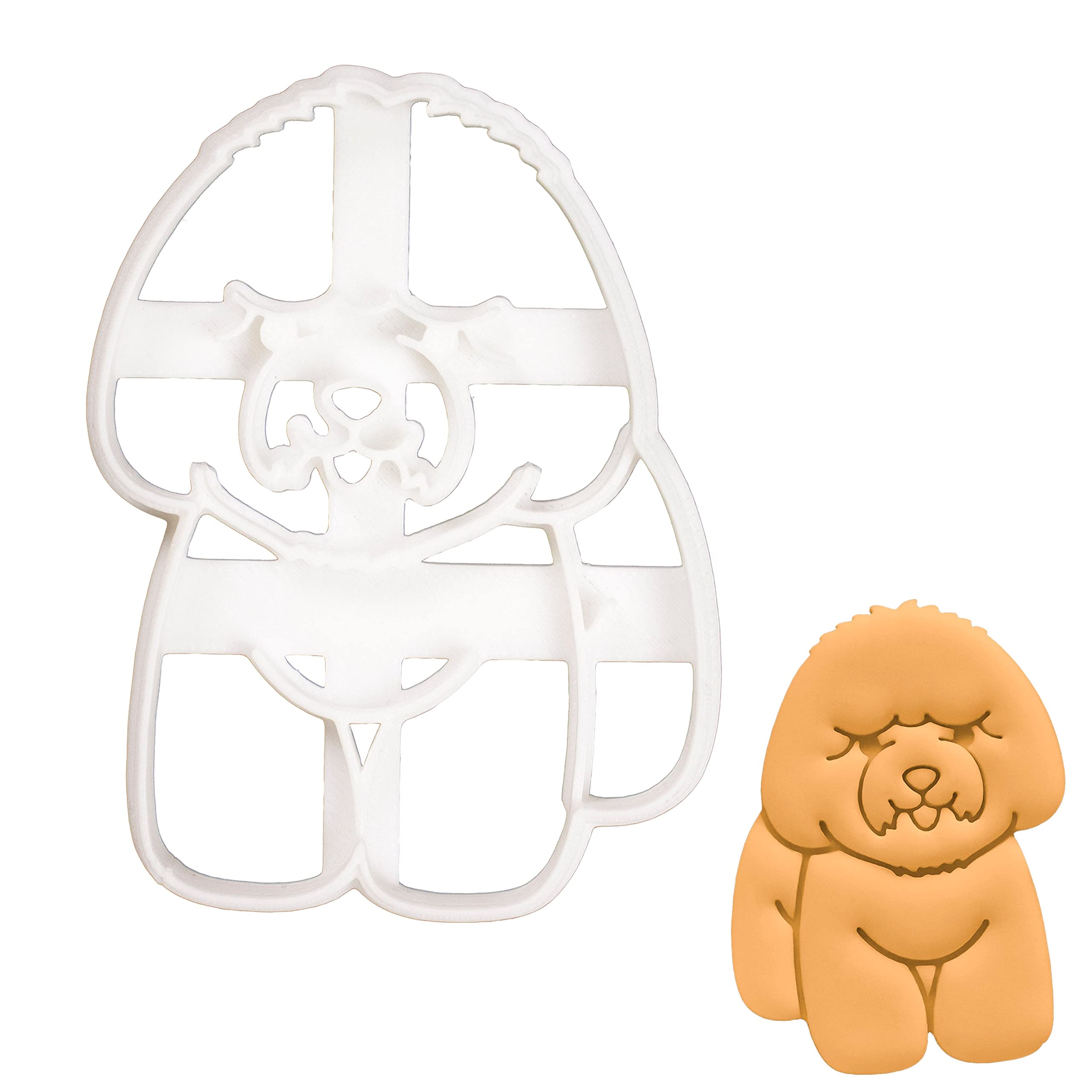 BAKERLOGY Bichon Frise Body Cookie Cutter - Detailed Biscuit Cutter Design for Baking and Crafts, Ideal on Fondant, Dough, Clay