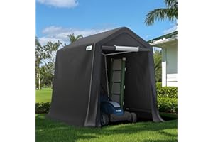 ADVANCE OUTDOOR 6x8 ft Outdoor Portable Storage Shelter Shed with 2 Roll up Zipper Doors & Vents Carport for Motorcycle Waterproof and UV Resistant Portable Garage Kit Tent, Gray