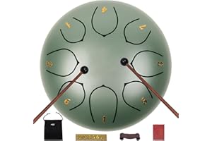 JYTMUS Steel Tongue Drum 8 Notes 6 Inches Steel Drum with Drum Bag, Music Book, Drum Mallets, Mallet Holder and Stickers Tongue Drum for Yoga, Meditation, Prenatal Music Education