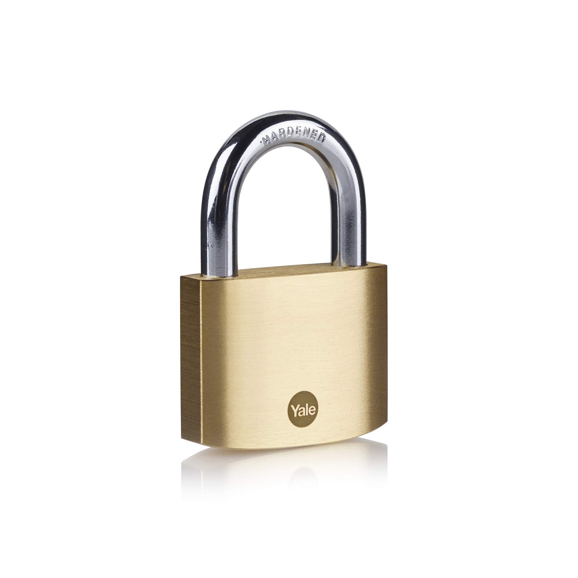 Yale Y110B/60/132/1/B - Standard Protection Brass Padlock 60mm - Hardened Steel Shackle - Double Locking - 3 Keys