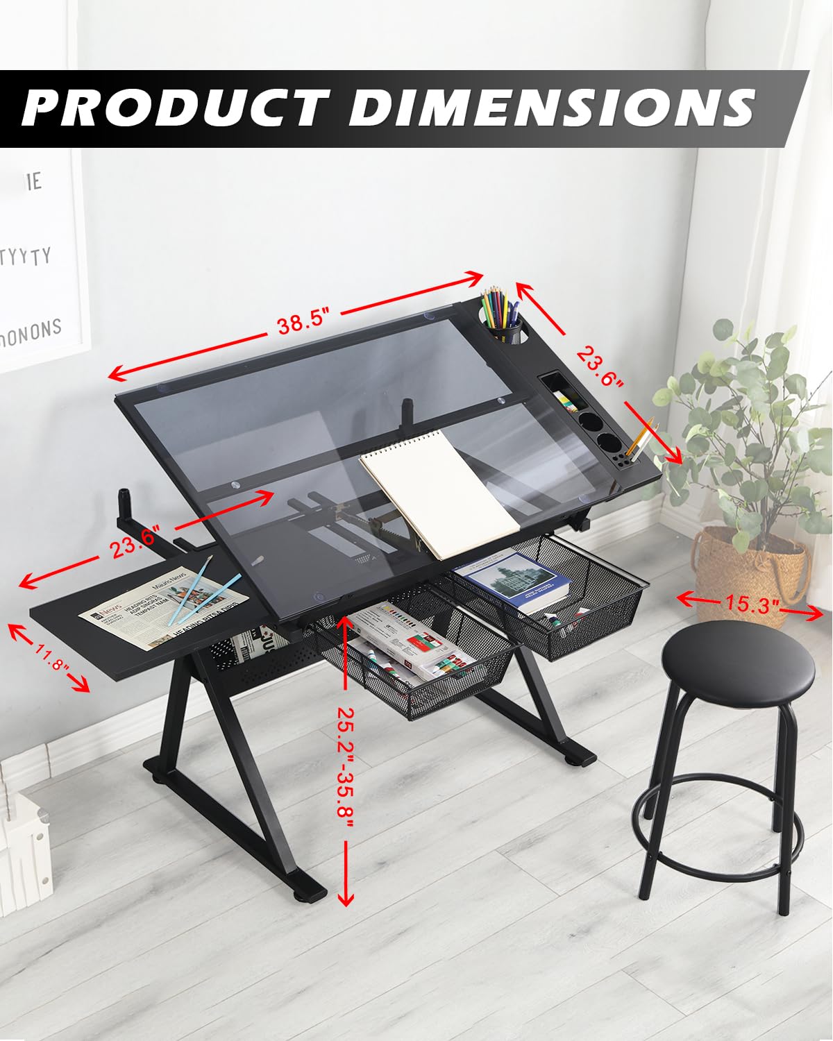 LifeSky Adjustable Drafting Table For Artists - Drawing Table With ...