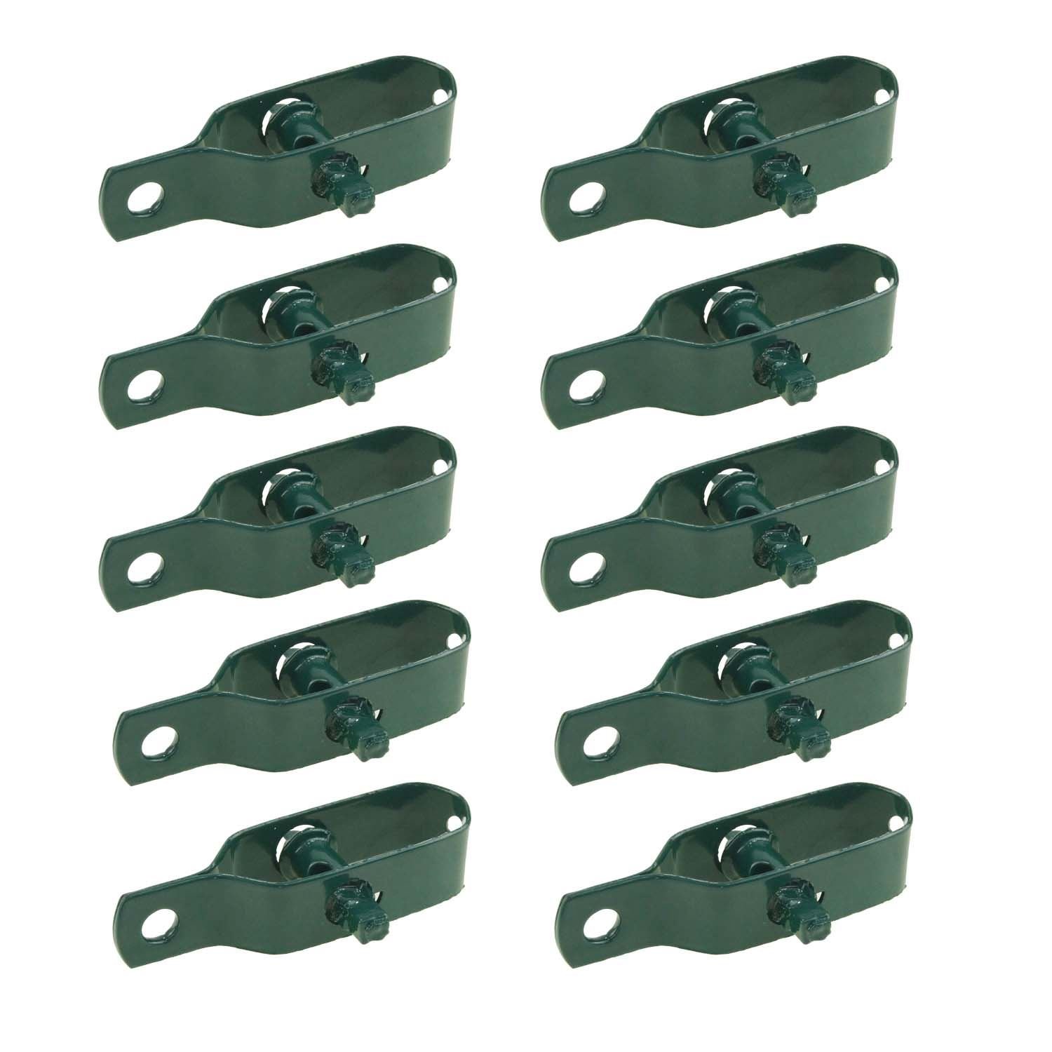 KATSU Electric Fence Wire Tensioner 10PCs 1.5mm Thickness 96mm Carbon Steel Green for Livestock Cattle Horses Farm Garden Cable Ratchet Adjusting Turnbuckle Strainer 667210