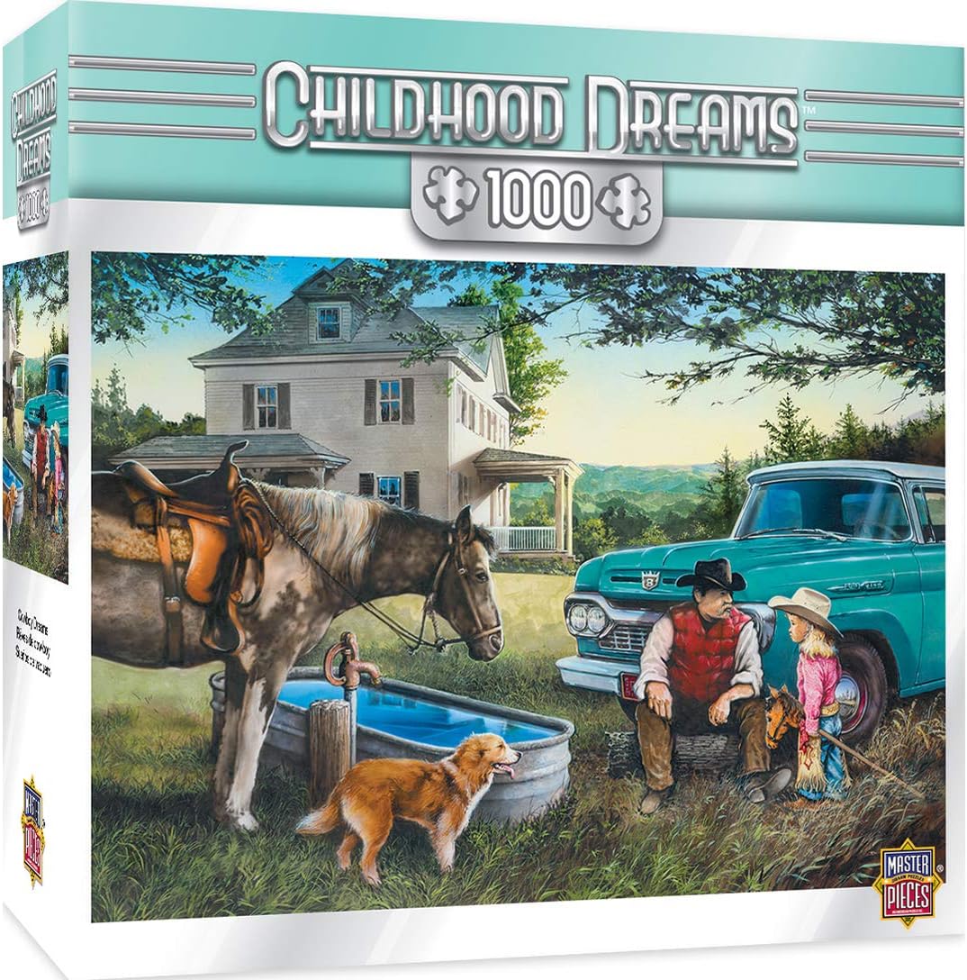 Masterpieces Childhood Dreams Jigsaw Puzzle Cowboy Dreams Featuring Art By Dan Hatala 1000 Pieces