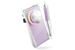 L'UGX Professional Nail Drill 30000RPM, Cordless Rechargeable Electric Nail File for Acrylic Nails Gel Polishing, Efile Nail Kit for Manicure Pedicure, Low Noise Low Vibration, 7Pcs Drill Bits, Purple