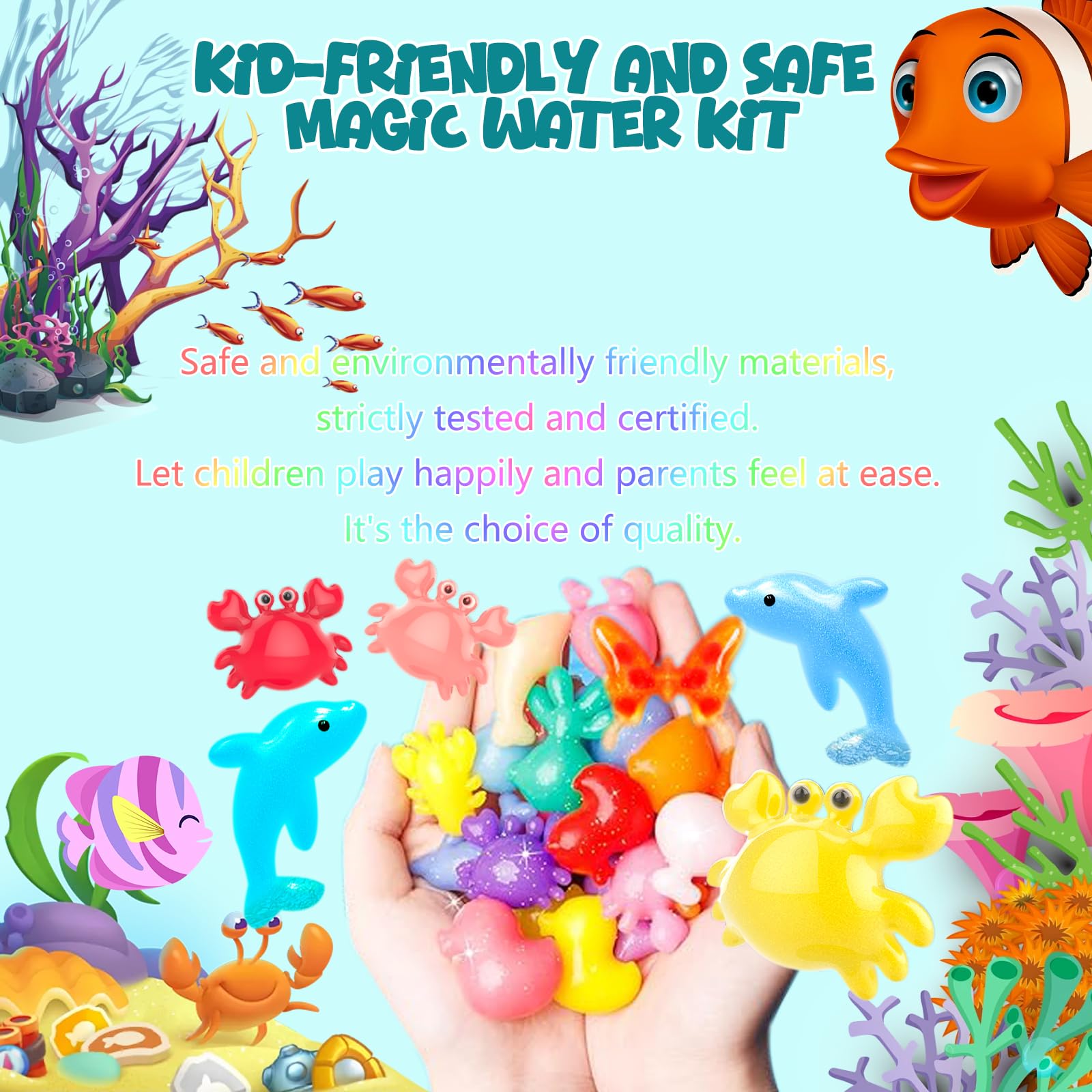 Pintada Magic Water Gel Kit for Kids – Create Squishy Water Pets with 24 Colorful Gels & 18 Molds! DIY Science Toys, Sensory Play, Glow in The Dark Crafts for Girls Boys Ages 6-12