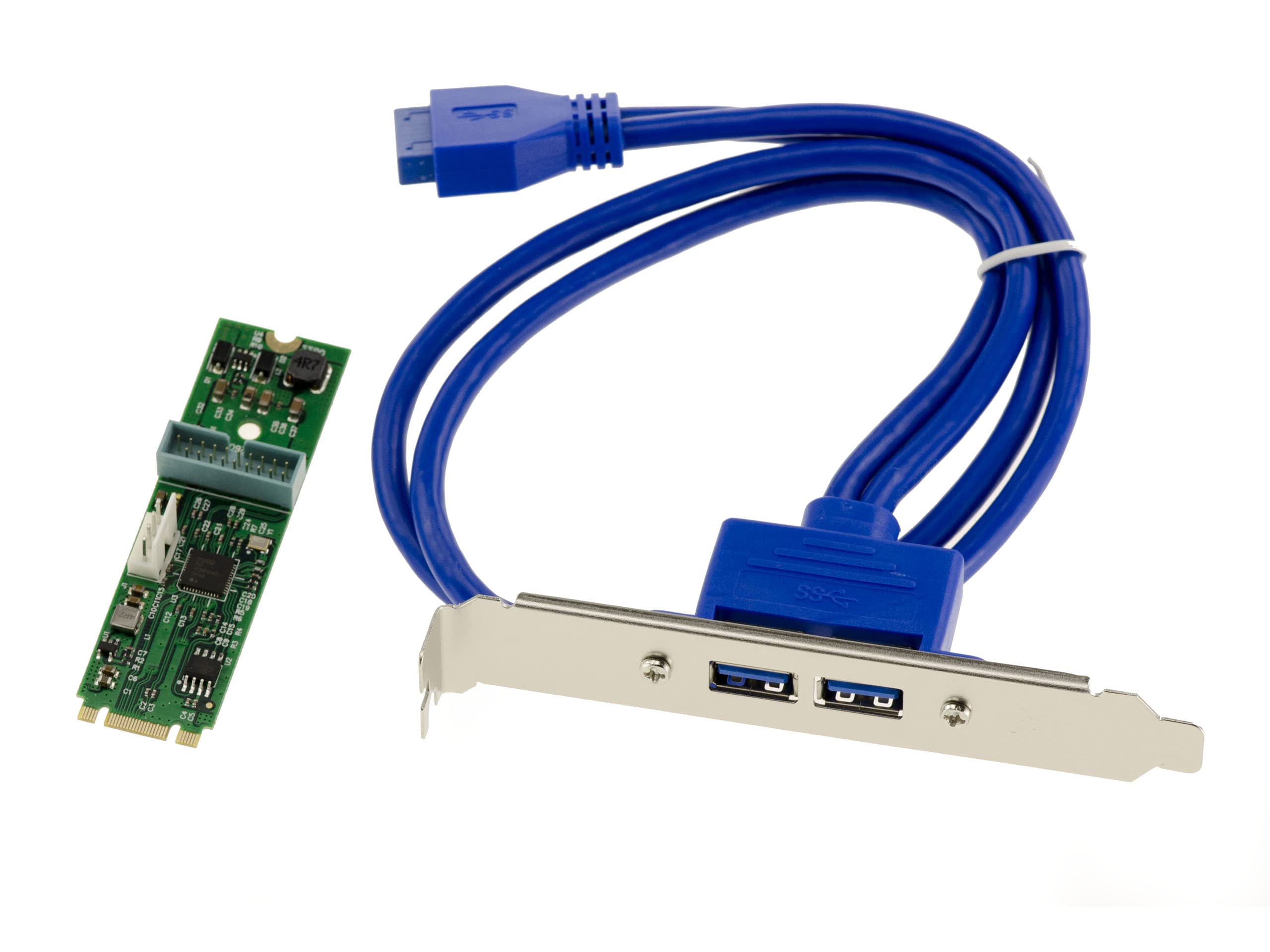 KALEA-INFORMATIQUE M.2 controller card (M2 NGFF type PCIe M or B+M Key) 2 USB 3.0 ports on angle with Nec D720202 chipset