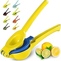 Top Rated Zulay Premium Quality Metal Lemon Lime Squeezer - Manual Citrus Press Juicer (Aspen Gold and Princess Blue)