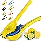 Top Rated Zulay Premium Quality Metal Lemon Lime Squeezer - Manual Citrus Press Juicer (Aspen Gold and Princess Blue)