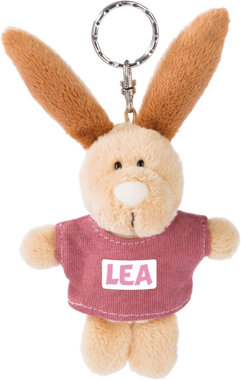 NICI Lea 44634 Keyring Rabbit with T-Shirt 10 cm, Beige