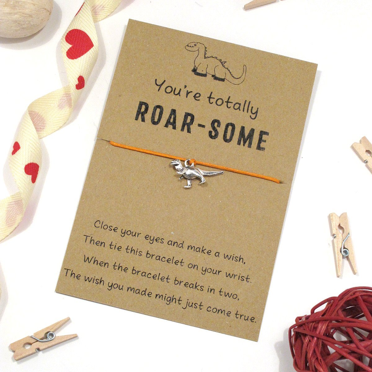 dinosaur bracelet, roarsome wish bracelet, friendship bracelet, string