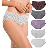 Altheanray Womens Underwear Cotton Seamless Soft Hipster Panties Ladies Mid Rise Bikini