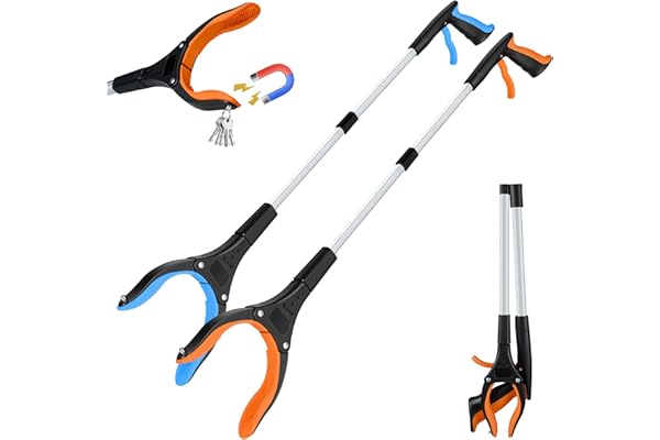 bemece 2-pack Grabber Reacher Tool, 32.68’’ (83cm) Garbage Picker Grabber, Foldable Magnetic Reacher Grabber for Seniors Adul